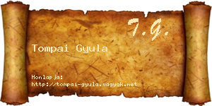 Tompai Gyula névjegykártya