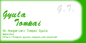 gyula tompai business card